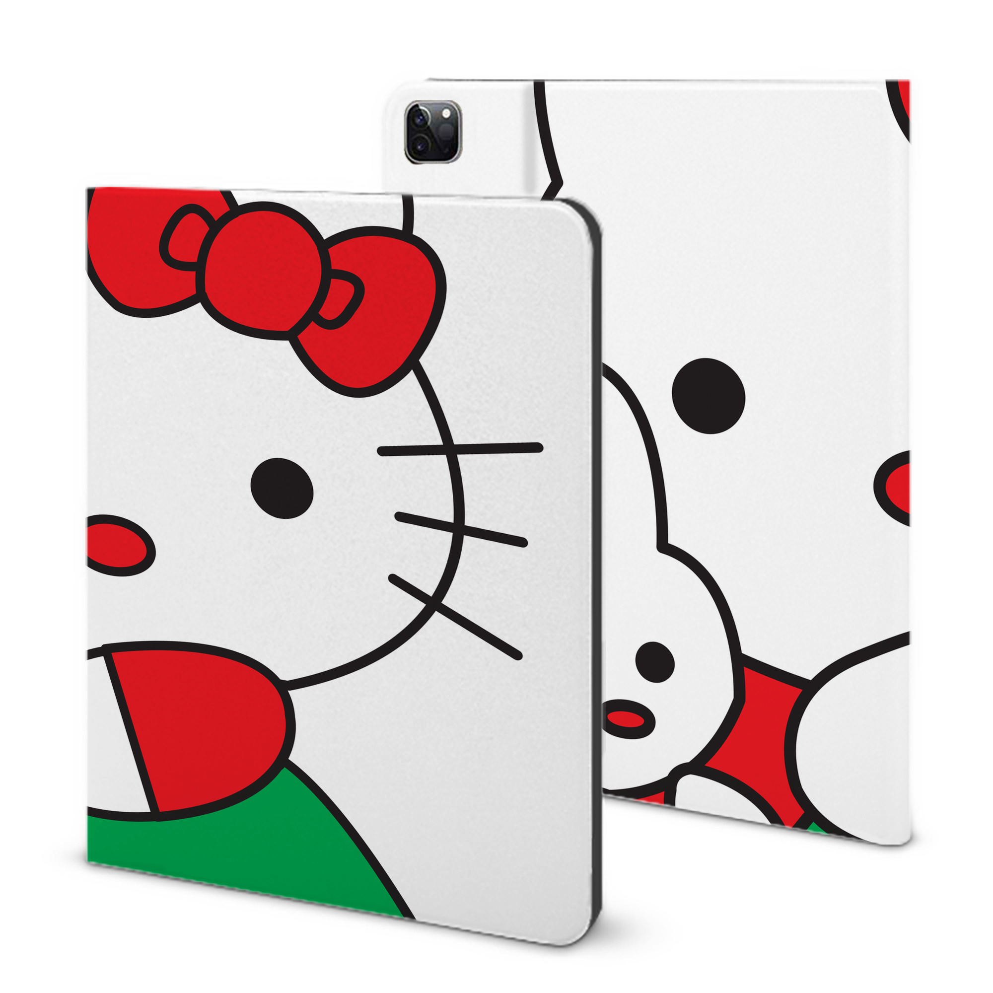 （画像用） Hello Kitty ハローキティ IPad ケース ブック型 PUレザー TPU 耐衝撃 軽量 薄型 ペン収納なし 全面保護 IPad 各モデル対応